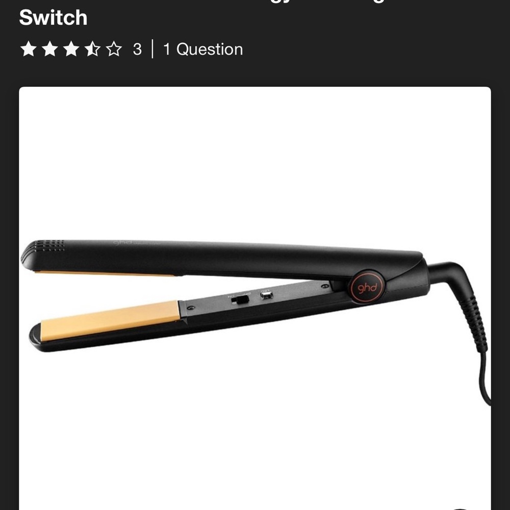 ghd Black and Gold Hair Straightener
